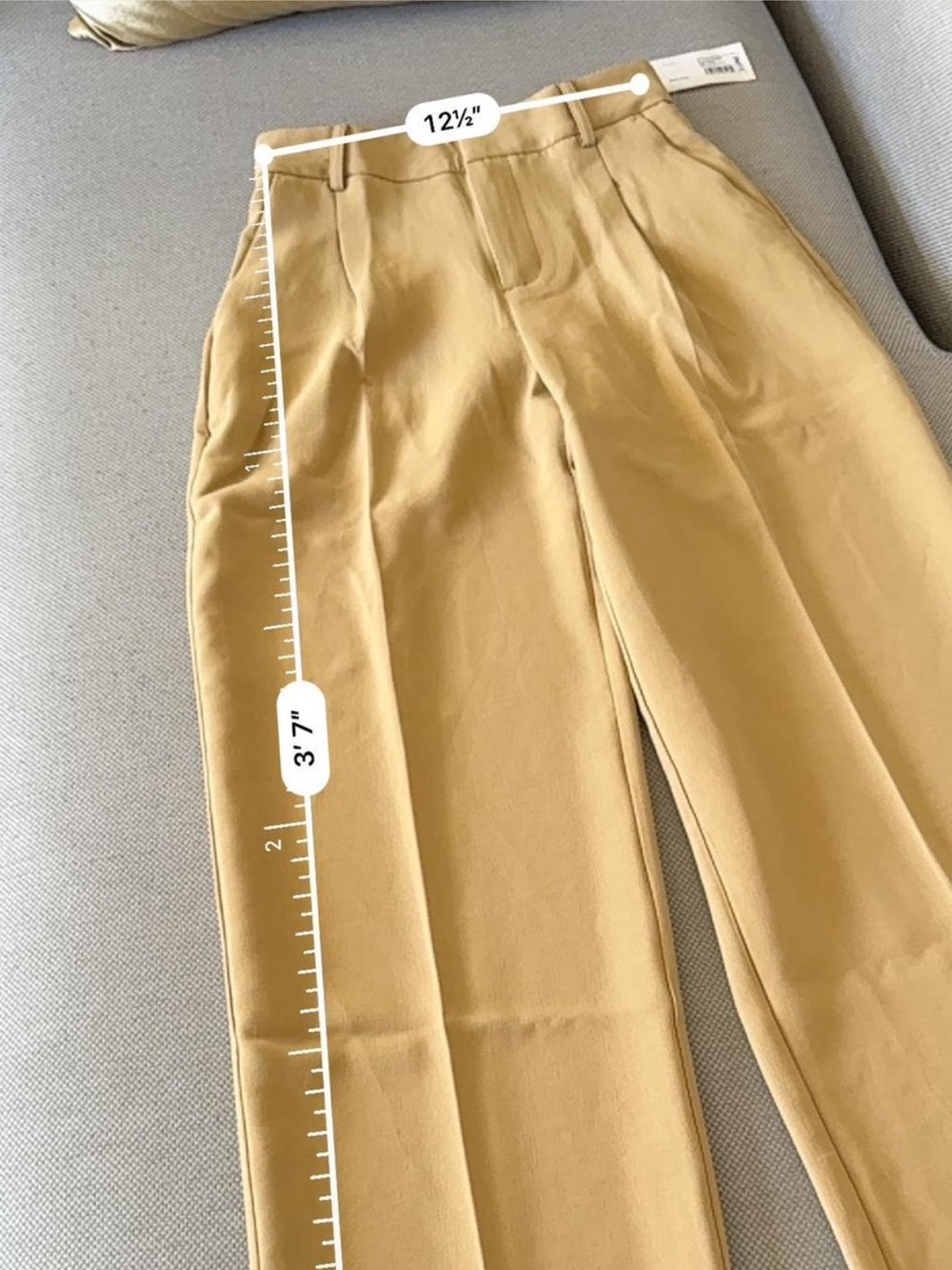 High Rise Tan Trousers - Picture 4 of 8